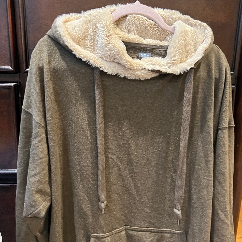 Aerie Oversized Faux Fur Hoodie